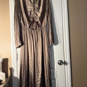 Zara Taupe Long Sleeve Dress